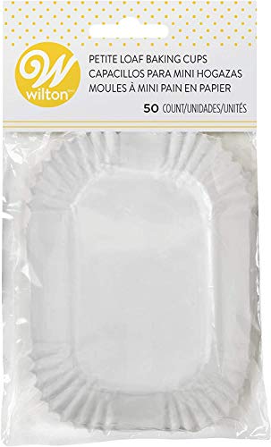 Wilton Mini Loaf Baking Liner/Cups White 50 Pack Bread/Muffins/Cake (12-Pack)