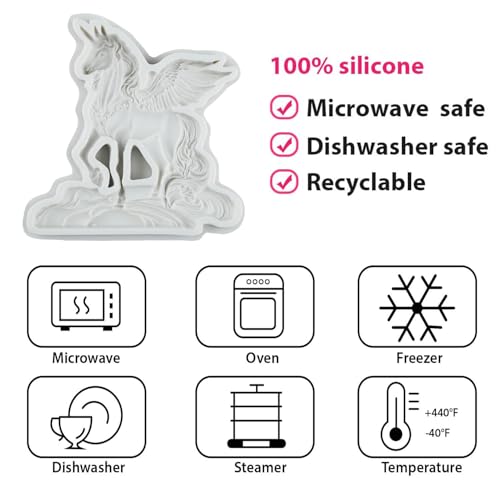 Cloud Winged Unicorns Silicone Mold Pegasus Fondant Molds - color: Style I