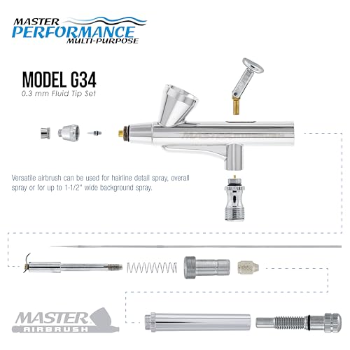 Master Airbrush Multi-Purpose Airbrush Decorating Kit with Dual-Action Air