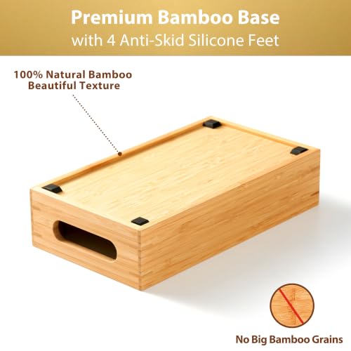 Small Bamboo Seasoning Packet & Tumbler Lid Organizer in Cabinet - size: Small