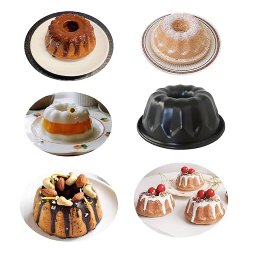 4 Inch Fluted Tube Cake Pan, Nonstick Metal Kugelhopf Baking Mold