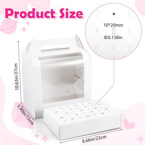 8 Pcs Portable Cake Pop Holder Boxes,Cakes Pops Boxes Packaging, Cakes Pop Display Stand with Clear Window,White Cakesicle Boxe