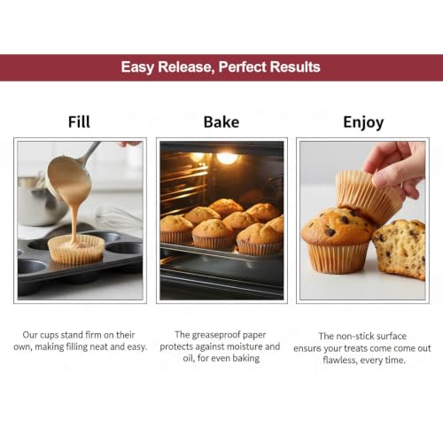 400 Pcs Mini Natural Cupcake Liners, Muffin Paper Baking Cups - color: Natural