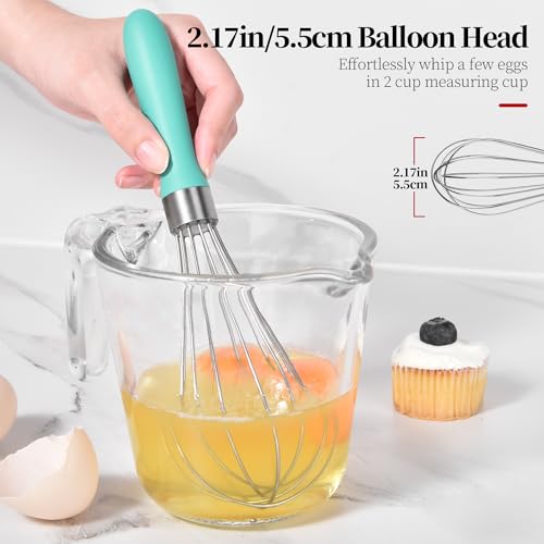 18/8 Stainless Steel Balloon Whisk for Cooking (Small, Aqua Sky) - color: Aqua Sky, size: Small, 9.06in