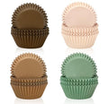 FYSUIMU 400 Pcs Sage Green Brown Cupcake Liner Paper Baking Cups Woodland Themed Muffin Liner Cake Storage Container for Fall Autumn Harvest Forest Animal Safari Party Birthday Supplies, 2 x 1.2 Inch - color: Sage Green Brown