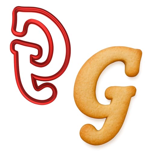 Mighty Gadget Fancy Cursive Letter A to Z Cookie Cutter - 4" Tall Alphabet Baking Mold (Random Color) (G) - color: G
