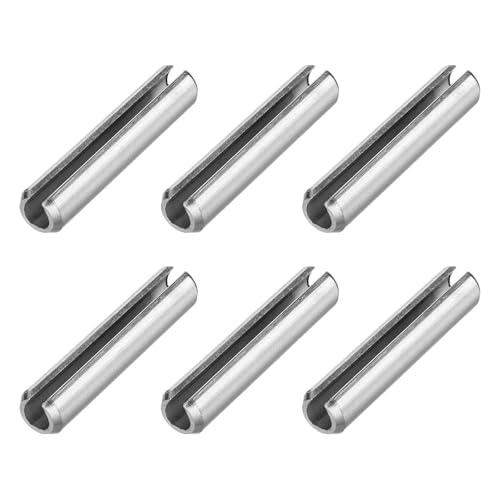 MECCANIXITY 6Pcs Slotted Split Roll Pins 2/5 Inch(10mm) Dia. 2 Inch(50mm) Length Steel Spring Tension Expansion Dowels for Secure Fastening, Silver - size: 2/5 Inch(10mm) Dia. 2 Inch(50mm) Length