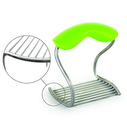 Perfect Masher - World's Best Handheld Masher and Blender - Stainless Steel Blades with Ergonomic Rubber Handle (Green) - color: Green