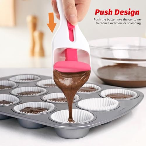 4 Cup Pancake Batter Dispenser With 1 Cupcake Batter Dispenser Scoop,