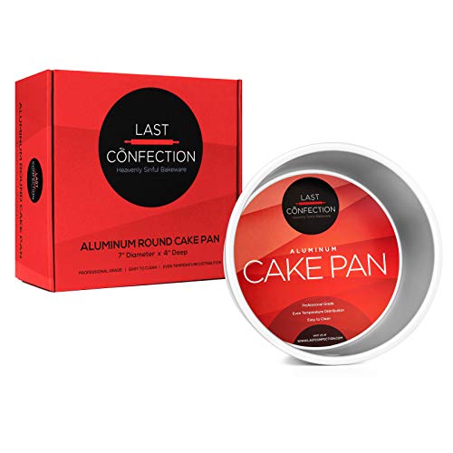 Last Confection 7" x 4" Round Cake Pan, Anodized Aluminum Cake Pan Baking Tin Mold, Professional Bakeware - size: 7" x 4"