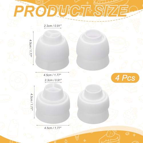 uxcell 4Pcs Piping Tip Coupler Plastic 3 and 1 Color Couplers Icing White - color: White
