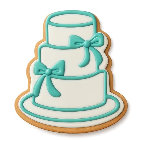 Chic Wedding Cake with Ribbons Cookie Cutter & Stamp - 4x3.2