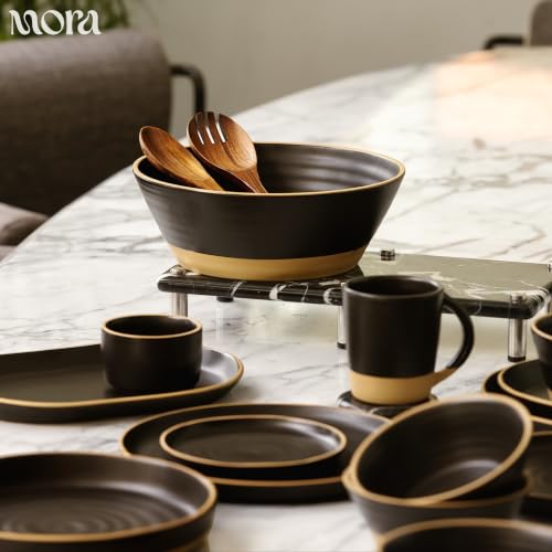Mora Nano Ramekins Set of 4, 4oz Ceramic Pottery Sauce Cups - Microwave, Oven and Dishwasher Safe - Night - color: Night, size: Nano