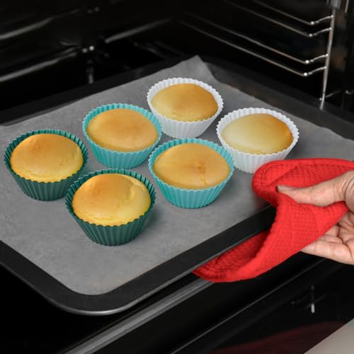 Silicone Cupcake Liners 34 Pack Baking Cups Muffin Liners Nostick Cake Molds Bento Lunch Box Dividers - style: 34 Pack Cupcake Liners