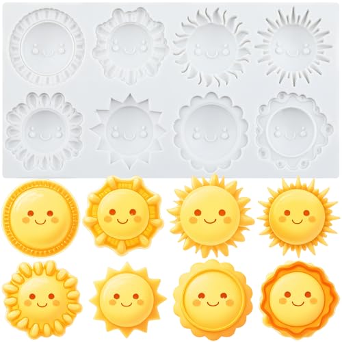 Sun Fondant Molds Smiling Sun Face Silicone Chocolate Mold - color: Style F