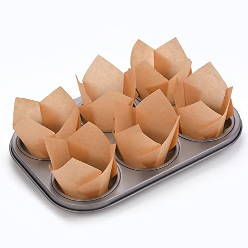 200Pcs Tulip Cupcake Liners Muffin Baking Liners Holders Premium Baking Cups Cupcake Wrappers Christmas Cupcake Lliners for Weddings, Birthdays, Anniversaries, and Special Occasions（Natural） - color: Natural