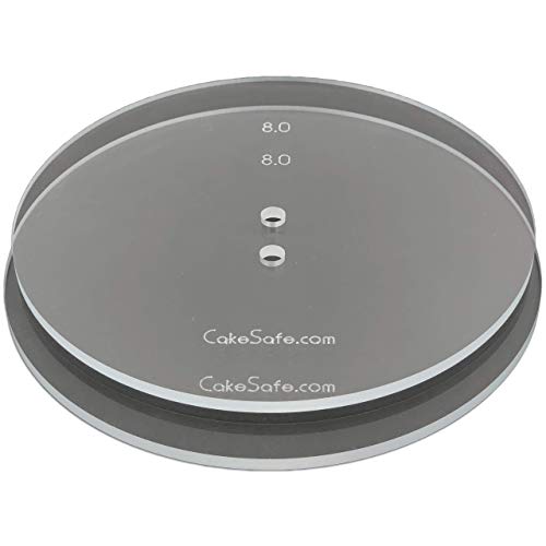 CAKESAFE – 2-8” Clear ¼” Acrylic Disks – Perfect Icing Tool to Smooth the Buttercream on Your Cakes - size: 8" Set