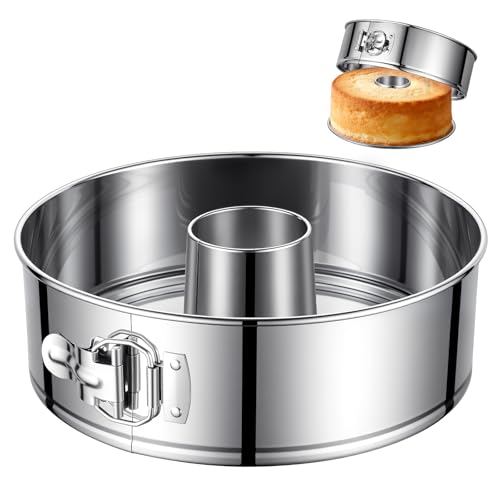 10-Inch Angel Food Bundt Cake Pan, Removable Bottom, 304 Stainless Steel