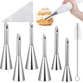 6pcs Cream Icing Piping Nozzle Tip Puff Cream Filling Piping Tips