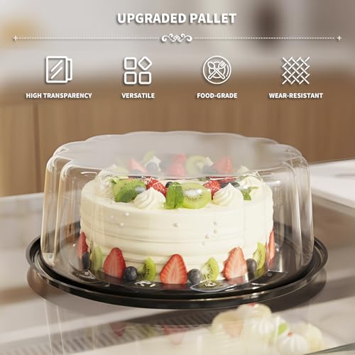 6 Pack Disposable Cake Containers with Lids,8" Plastic Cakes Stand with Lid - size: 8 Inches-6 Pack