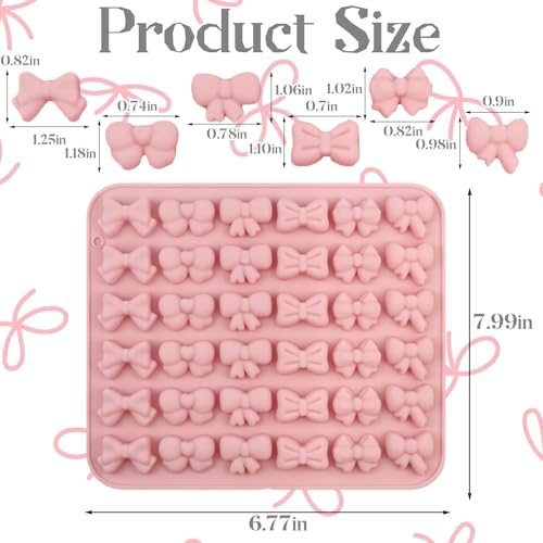 2PCS Bow Chocolate Silicone Molds, Mini Bowknot Mould Butterfly Tie Silicone Molds for Candy, Candy, Gummy, Sugar, Biscuit, Cookie, Cake Decorating, Cupcake Topper