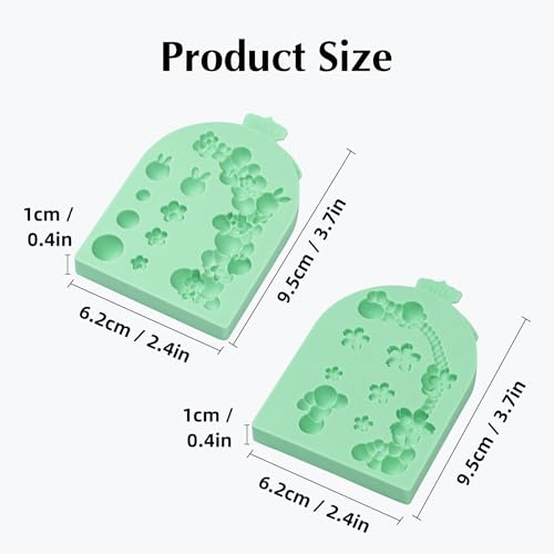 KALAIEN 2 PCS Pearl Bubbles Ball Fondant Molds, Pearl Borders Silicone Mold - color: Rabbit+Flower