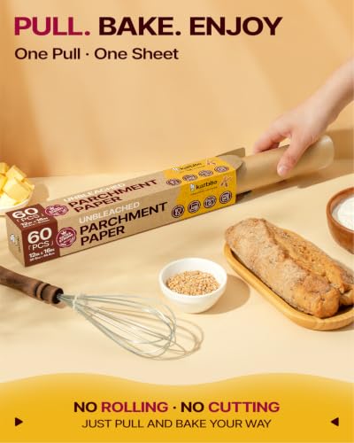Katbite 12x16 Inch Parchment Paper Sheets 60PCS, Unbleached Non-Stick - size: 12X16Inch 60 Pcs