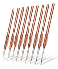 Mr. Pen- Detail Paint Brushes Set, 9 pcs, Rose Gold - color: Rose Gold