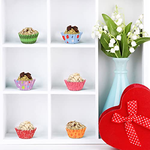 Funtery 600 Pack Mini Rainbow Cupcake Paper Liners, Muffin Liners, Dot