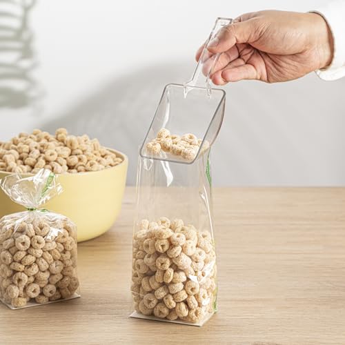 Restaurantware Clear Plastic Gusset Bags, Flat Bottom, 3 x 6 1/2 In, 100 Ct - size: 3" x 2" x 6.5" - Wicker Dispensing