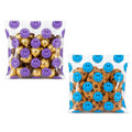 Eunoir Happy Face Goody Bags, Self Sealing Cookie Bags (100pcs purple blue) - color: 100pcs purple blue