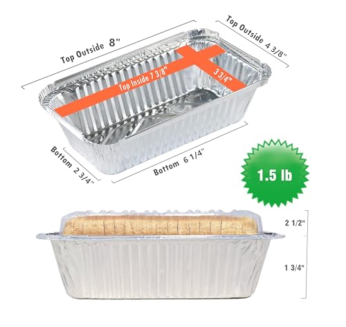 1.5lb Disposable Bread Pans with Lids, 30 Pack - size: 1.5lb