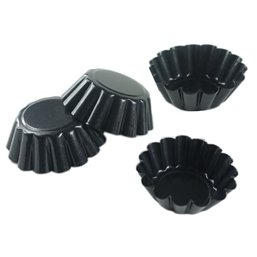 2.6 Inch Egg Tart Pan, Nonstick Fluted Edge Quiche Mold, 12 Pack