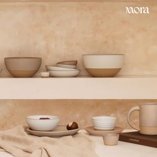 Mora Micro Ramekins Set of 4, 6oz Ceramic Pottery Baking Dishes - Microwave, Oven and Dishwasher Safe - Mushroom - color: Mushroom, size: Micro