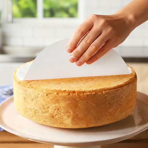 8 Inch Parchment Paper Rounds, 200Pcs Precut Baking Paper Sheets, Non Stick Baking Parchment-Paper, Round Parchment Liners Cake Pan Liner Circles Cookie Bakings Sheets for Cake Bread Bakings, White