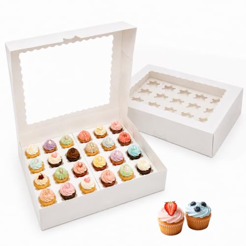 6 Pack Clear Mini Cupcake Container, 24 Count Mini Cupcake Carrier with Window