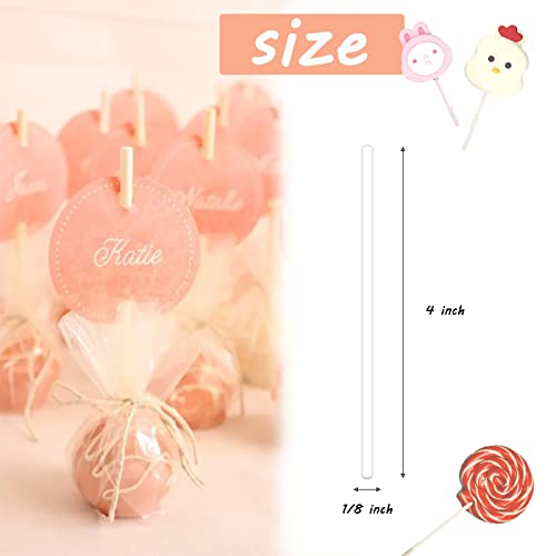 500 Pcs 4-Inch White Lollipop Sticks,Cake Pops Sticks,Paper Treat Sticks Sucker Stick for Cake Toppers,Dessert,Chocolate,Cookie,Candy(3mm) - size: 4 Inch (Pack of 500)