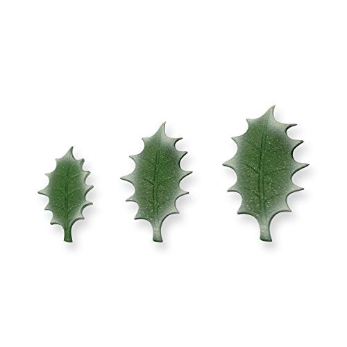 PME Veined Holly Leaf Plunger Cutters, X-Large, 2X-Large and 3X-Large Size, Set of 3 - size: X-Large, 2X-Large and 3X-Large Size