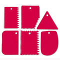 Cake Scraper, 6 Pcs Cake Smoother Scraper, Dough Scraper Red - color: Red