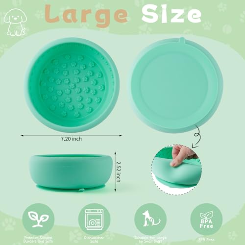 Dog Lick Bowl,Zorazio Anxiety Relief Dog Freeze Bowl,Non-Slip Slow Feeder Lick Bowl with Strong Suction Enrichment Puzzle Feeder for Distraction,BPA-Free Silicone,Dishwasher Safe - color: Dog Lick Bowl