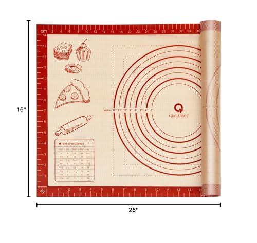 Non-slip Silicone Pastry Baking Mat 26''x 16'' Extra Large for Pastry Bread - size: 26"L x 16"W