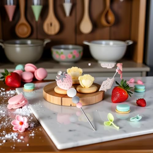 1pc Pink Professional Pastry Scriber Needle,Cookie Biscuit Scriber Needle Strawberry Sugarcraft Needle Sugar Stir Tool For Professional Pastries Bakeware