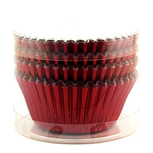 Foil Cupcake Liners Standard Christmas Baking Cups 100 Pcs (Red) - color: Red
