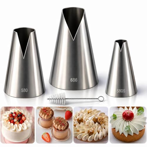 cake piping tips, Russian Piping Tips Set,V-shaped Wave Nozzles Piping Kit - DIY Icing Nozzle Tool for Cupcakes (V-shape) - color: V-shape