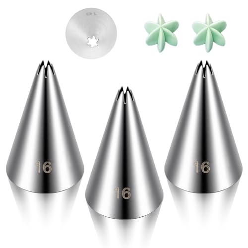 3 Pieces Cake Decrorating Tip #16, Cake Piping Tips - size: #16