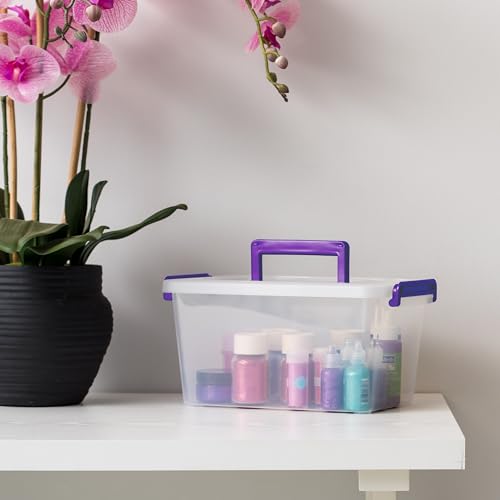 IRIS USA Storage Bins with Lids |Made in USA| 5 Qt - (6-Pack) - Clear - color: Clear, size: 5 Qt. - 6 Pack, style: STACK & CARRY