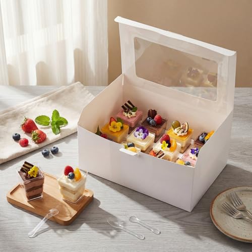 125 Pcs 5 oz Dessert Cups with Spoons, Boxes for Party, Clear - size: 5 oz