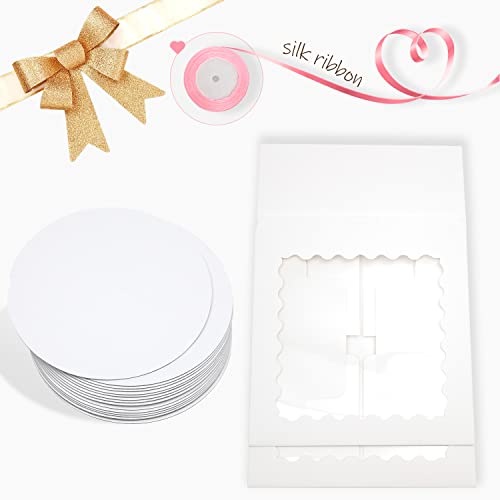 Bakepacker 36pcs 6"x6"x5" White Bakery Boxes with Cake Boards - color: White, size: 18Sets,6"x6"x5"