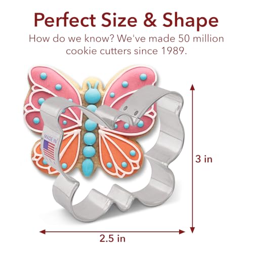 Ann Clark Small Butterfly/Moth Cookie Cutter, 3" Made in USA - style: 3" Butterfly