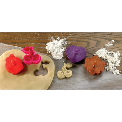 Mrs. Anderson's Baking Pie Crust Cookie Cutters, Set of 4, Spring-Action Embossing Cutters For Pie Crusts, Cookies, And Pastry Dough - style: Pie Crust Cutters